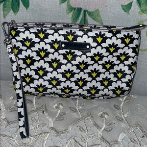 Vera Bradley Black and Yellow Floral Wristlet